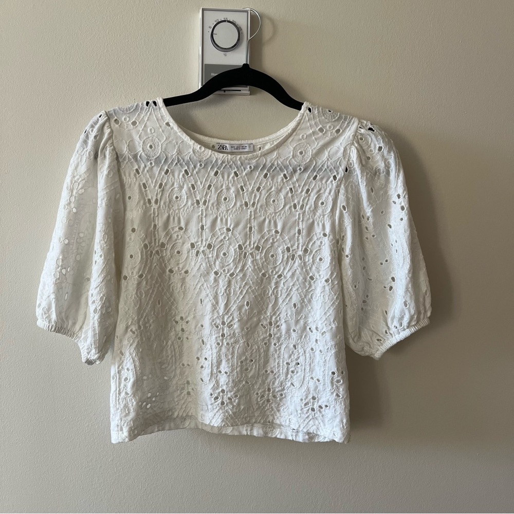 Eyelet Puff Sleeve Zara Blouse